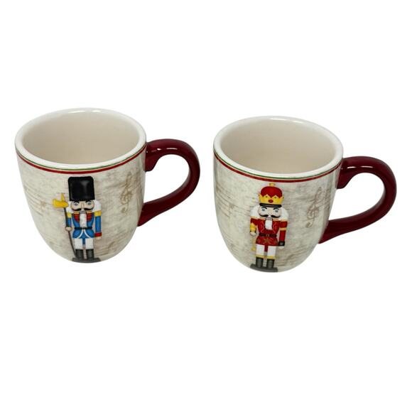 World Market Nutcracker Mugs Set Of 2 Christmas Holiday Kitchen Home Coffee Mugs - Picture 2 of 11